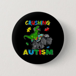 Badge Rond 5 Cm Monster Truck Crushing Austim Sensibilisation sur