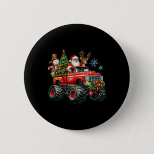Badge Rond 5 Cm Monster Truck Père Noël Reindee Arbre de Noël Enfa