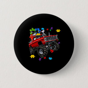Badge Rond 5 Cm Monster Truck Sensibilisation sur l'autisme Puzzle
