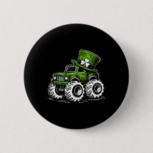 Badge Rond 5 Cm Monster Truck Shamrocks de la Saint-Patrick