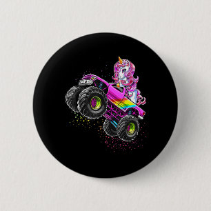 Badge Rond 5 Cm Monster Truck Unicorn Anniversaire Party Monster T