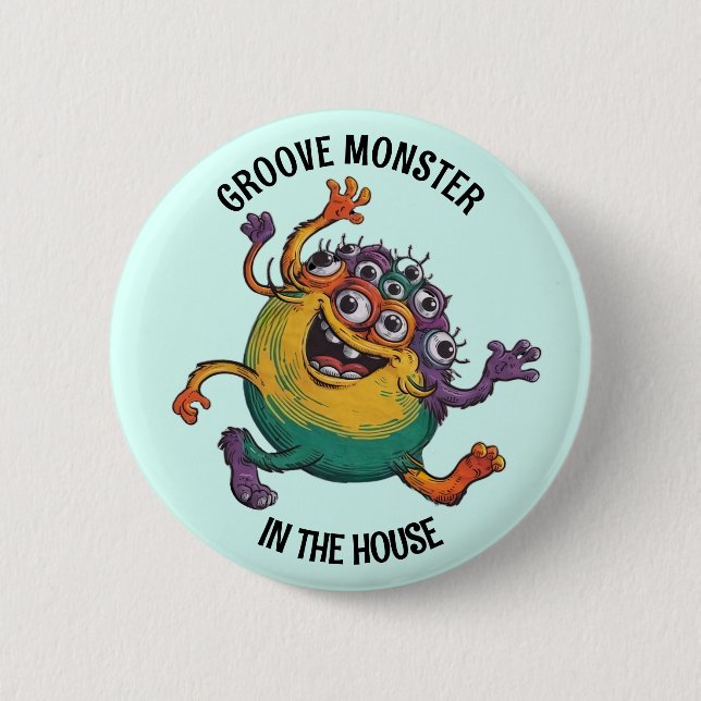 Badge Rond 5 Cm Monstre dansant (Devant)