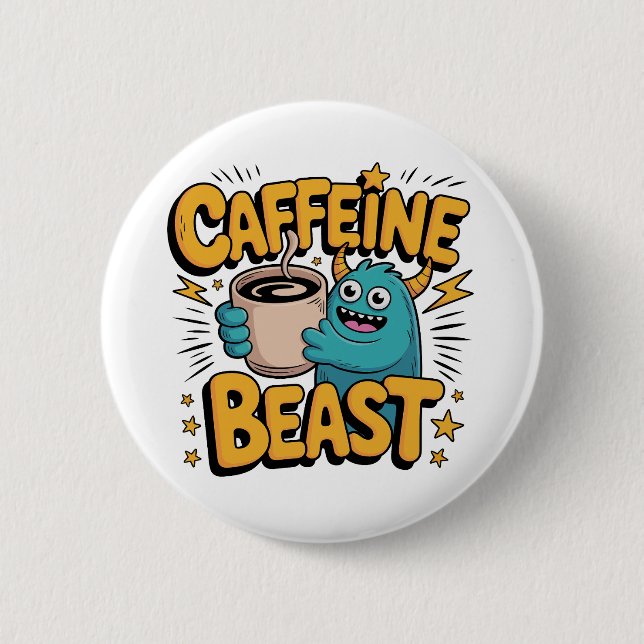 Badge Rond 5 Cm Monstre de café (Devant)