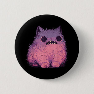 Badge Rond 5 Cm Monstre de chat graphique Kawaii Pastel Goth Anime