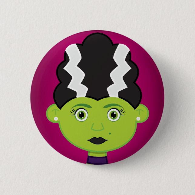 Badge Rond 5 Cm Monstre de fille verte (Devant)