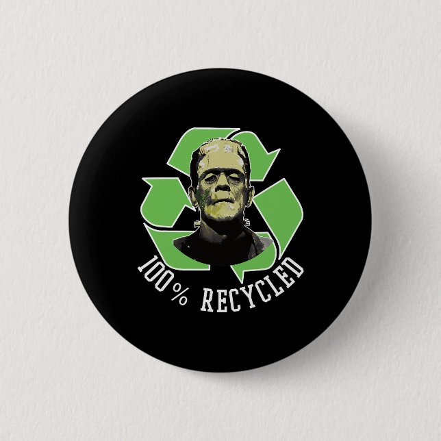 Badge Rond 5 Cm Monstre de Frankenstein - 100% Recyclé S Funny Hal (Devant)