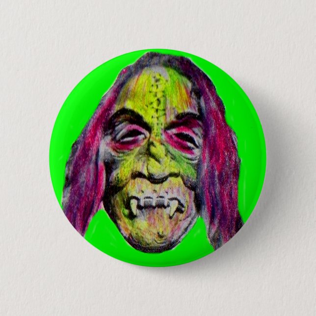 Badge Rond 5 Cm monstre d'horreur effrayant (Devant)