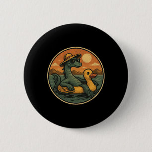 Badge Rond 5 Cm Monstre du Loch Ness Vacances d'été Flotteur Rétro
