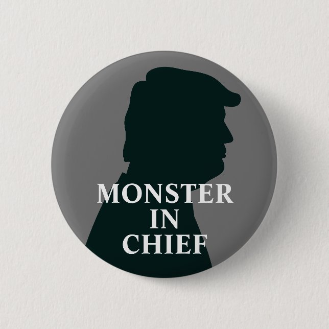 Badge Rond 5 Cm Monstre en chef anti-Trump (Devant)
