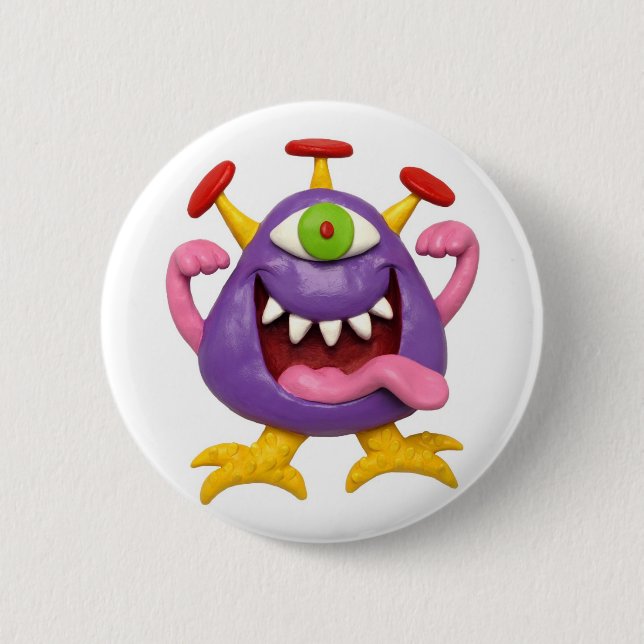 Badge Rond 5 Cm Monstre pourpre (Devant)