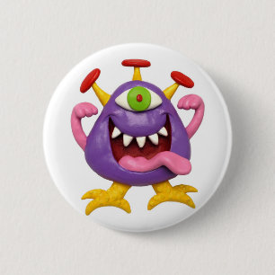 Badge Rond 5 Cm Monstre pourpre