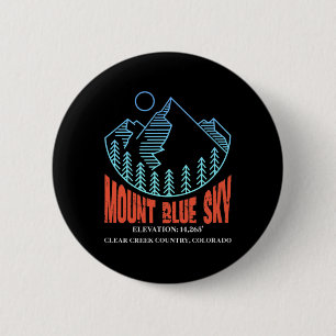 Badge Rond 5 Cm Mont Blue Sky Colorado Montagne de Ski Ski Skieur