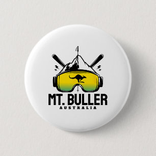 Badge Rond 5 Cm Mont Buller Australie Ski Rétro