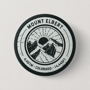 Badge Rond 5 Cm Mont Elbert Colorado Voyage Randonnée Ski