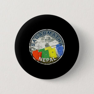 Badge Rond 5 Cm Mont Everest Népal Sagarmatha Vintage Escalade T