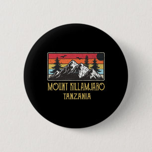 Badge Rond 5 Cm Mont Kilimandjaro Tanzanie Escalade rétro Vintage
