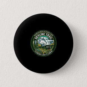 Badge Rond 5 Cm Mont Rainier Parc national sentier Skyline vintage