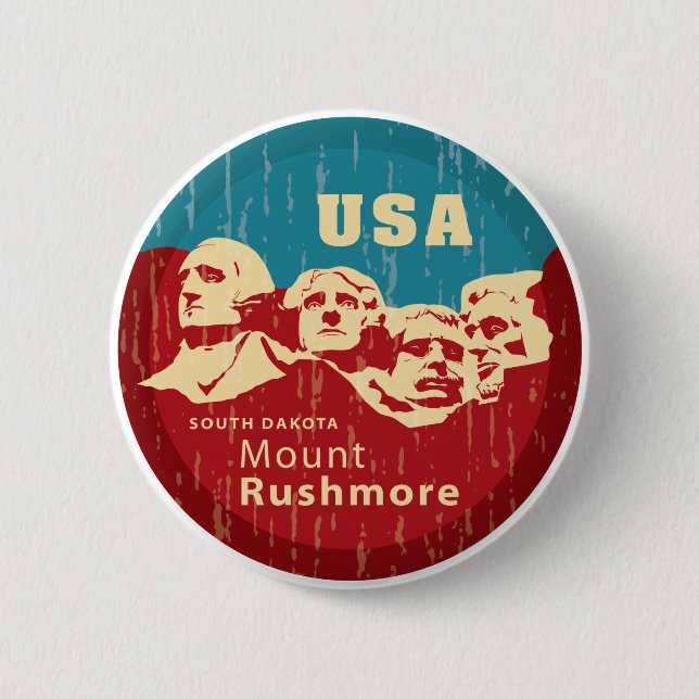 Badge Rond 5 Cm Mont Rushmore (Devant)