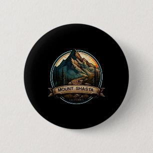 Badge Rond 5 Cm Mont Shasta Californie Souvenir Randonnée