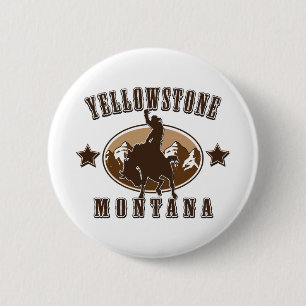Badge Rond 5 Cm Mont Yellowstone