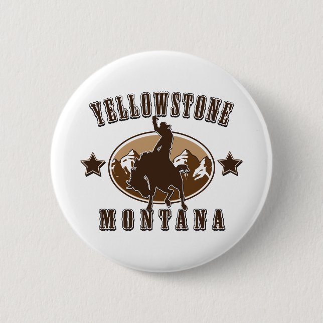 Badge Rond 5 Cm Mont Yellowstone (Devant)