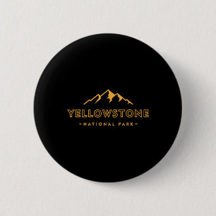 Badge Rond 5 Cm Montagne Rétro Parc National de Yellowstone Randon