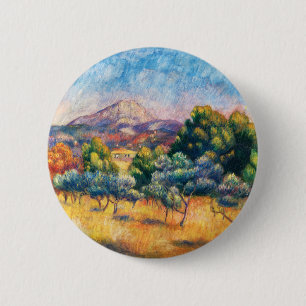 Badge Rond 5 Cm Montagne Sainte-Victoire (Paysage) Renoir