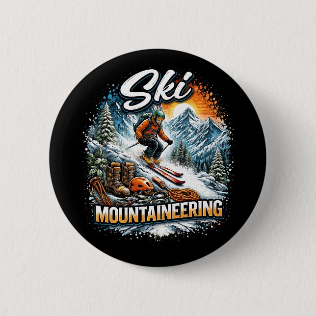 Badge Rond 5 Cm Montagne skiable (Devant)