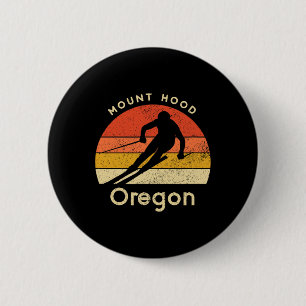 Badge Rond 5 Cm Montagne Vintage Ski Mont Hood Oregon