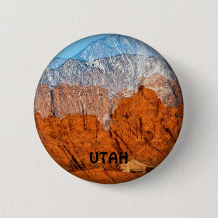 Badge Rond 5 Cm Montagnes de l'Utah