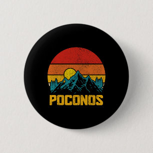 Badge Rond 5 Cm Montagnes de Pocono Poconos Pennsylvanie Randonnée