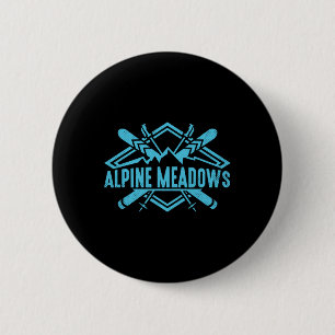 Badge Rond 5 Cm Montagnes de ski Skieur Descente Station de ski Al