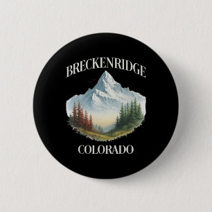Badge Rond 5 Cm Montagnes enneigées de Breckenridge Ski Randonnée