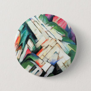 Badge Rond 5 Cm Montagnes (Paysage) par Franz Marc, Art ancien