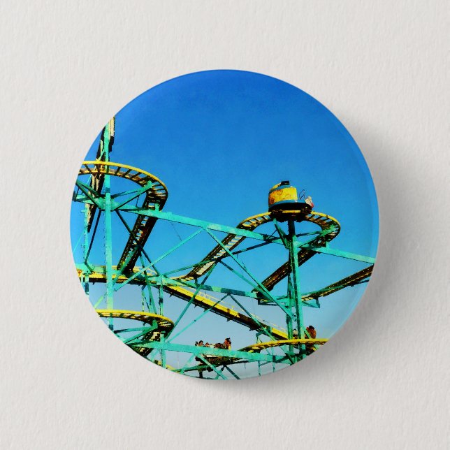Badge Rond 5 Cm Montagnes russes (Devant)