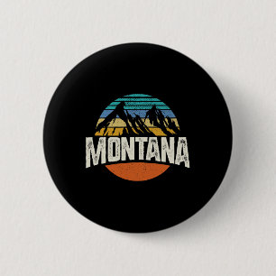 Badge Rond 5 Cm Montana Montagnes Design Rétro Randonnée Mt