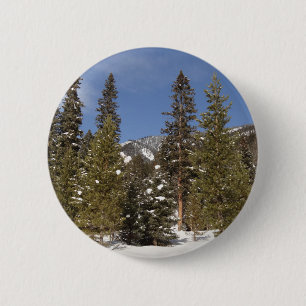 Badge Rond 5 Cm Montana Mountain Trails in Winter Landcape Photo