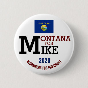 Badge Rond 5 Cm Montana pour Mike Bloomberg à la présidence 2020