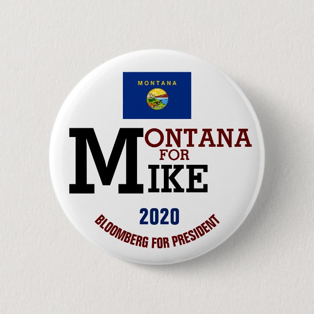 Badge Rond 5 Cm Montana pour Mike Bloomberg pour le Président 2020 (Devant)