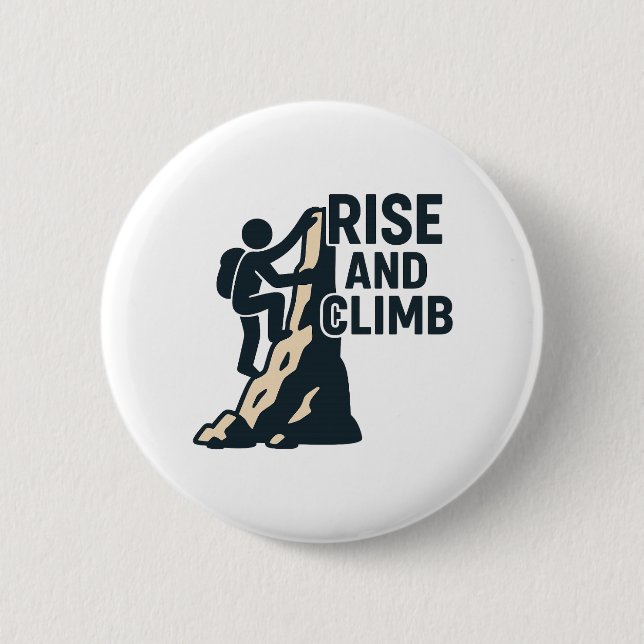 Badge Rond 5 Cm Montée et montée - Escalade rock motivationnelle (Devant)