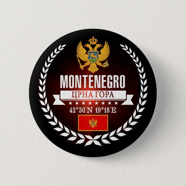 Badge Rond 5 Cm Montenegro (Devant)