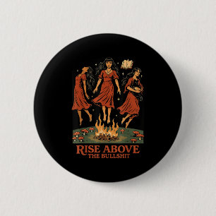 Badge Rond 5 Cm Montez Au-Dessus Des Sorcières Amusantes Bull Hall