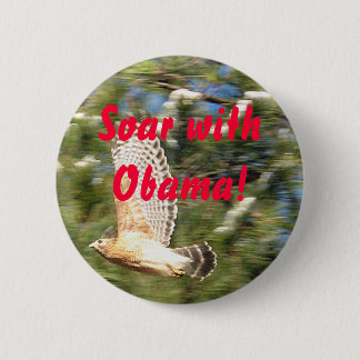 Badge Rond 5 Cm Montez avec Obama ! Bouton
