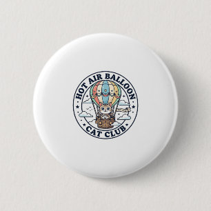Badge Rond 5 Cm Montgolfière Chat Chaton Mignon T-Shirt Design - C