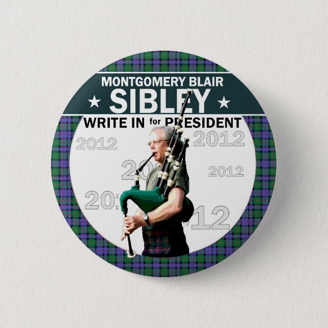 Badge Rond 5 Cm Montgomery Blair Sibley pour le président 2012 (Devant)