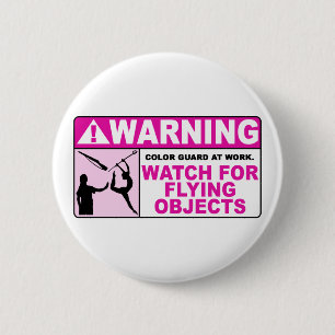 Badge Rond 5 Cm Montre D'AVERTISSEMENT pour les objets volants !