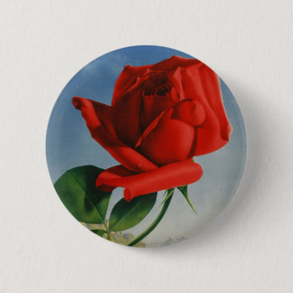 Badge Rond 5 Cm Montreux vintage Rose rouge Suisse Lac Léman