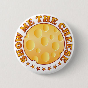Badge Rond 5 Cm Montrez le brun de fromage