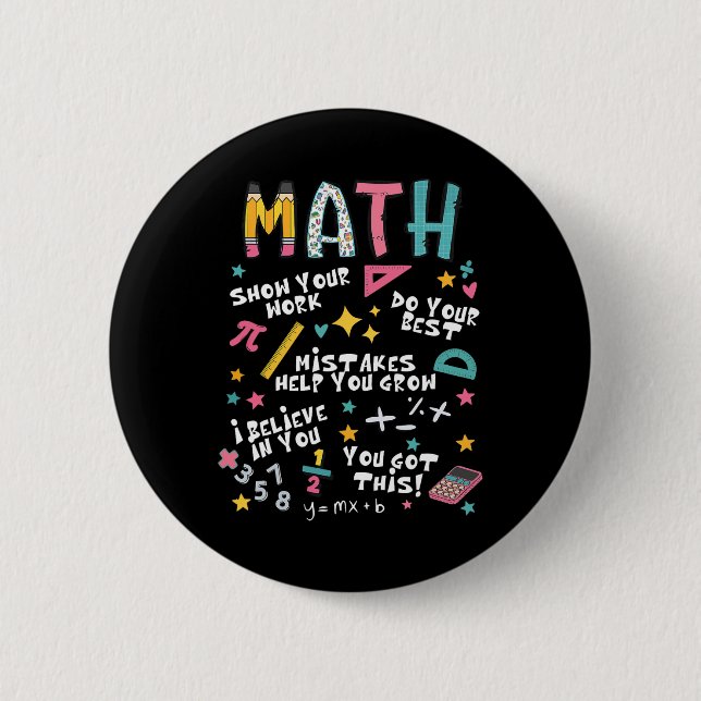 Badge Rond 5 Cm Montrez Votre Travail Drôle Prof De Maths Premier  (Devant)