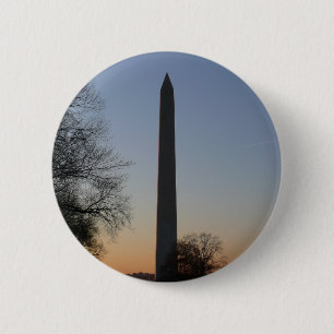 Badge Rond 5 Cm Monument de Washington au coucher du soleil